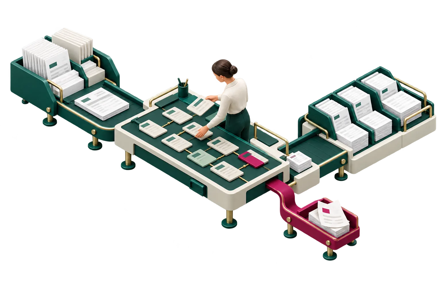 Equipo que revisa y ordena el recorrido del trabajo.